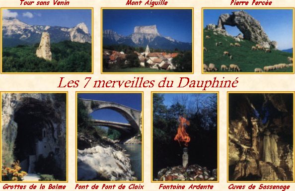 Accès au 7 merveilles du Dauphiné, cliquez sur les zones de l'image
